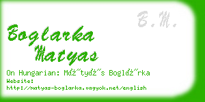 boglarka matyas business card